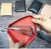 Genuine Leather Zipper Coin Purse & Card Holder with Key Ring