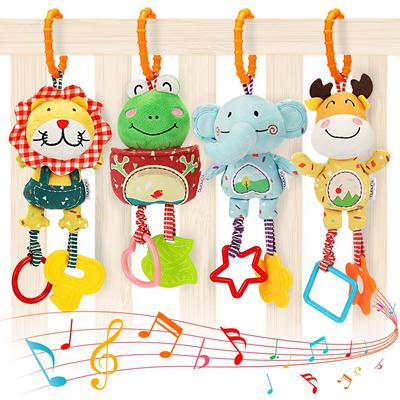 TUMAMA Babyspielzeug für 036912 Monate, Handglocke, Babyrassel, weicher Plüsch, frühe Entwicklung, Kinderwagenspielzeug, Säugling, Neugeborenes, Geburtstagsgeschenk, 4er-Pack