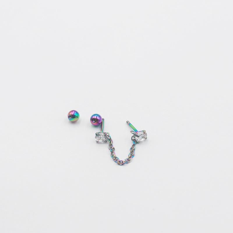 

Нове надходження, подвійні шпильки для вух, ланцюжки з пензликами, висячі сережки для жінок, пірсинг із нержавіючої сталі, 5 кольорів, розкішні CZ, гарячі ювелірні вироби