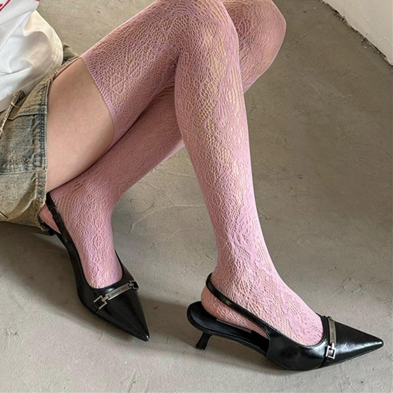 Fishnet Thigh High Stockings Patterned Suspender Tights for Women Garter Belt Pantyhose Tights Fishnets Hosiery Gifts
