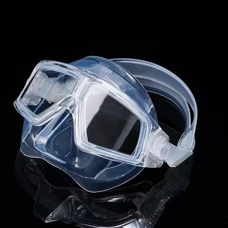 

Зеркало для дайвинга с большим зеркалом для лица, очки для дайвинга Big God, большая оправа, противотуманные очки для плавания, русалка, малый объем, профессиональная маска для подводного плавания Average Size прозрачный