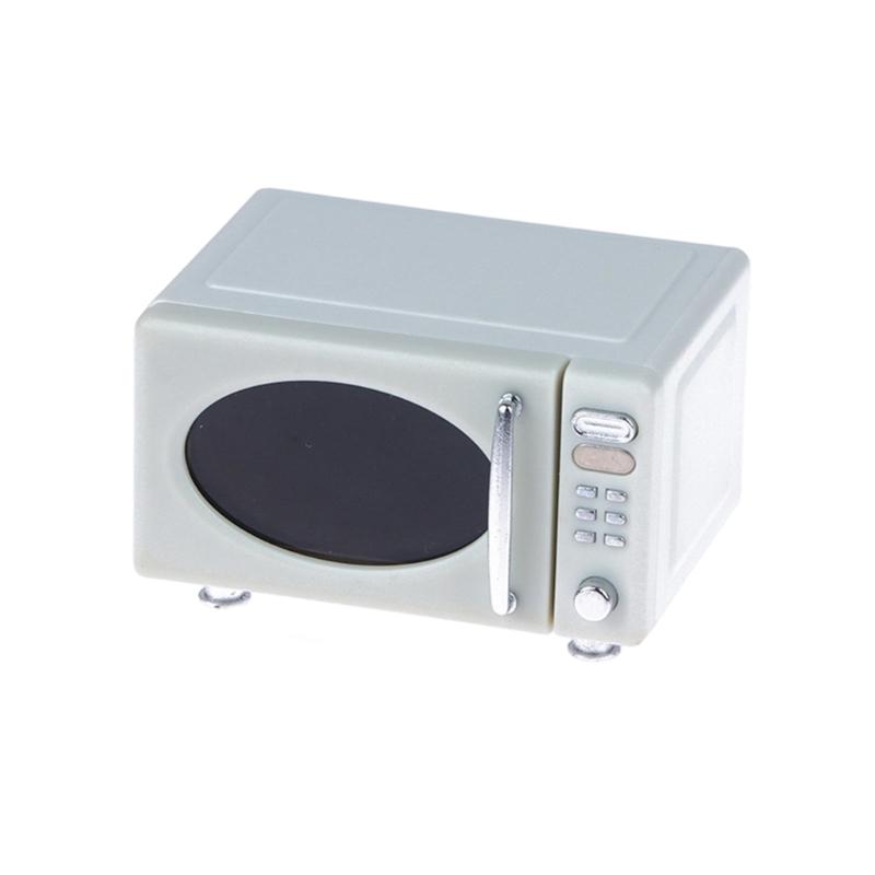 

Detailed Dollhouses Kitchen Decors Collection 1/12 Scale Featuring Miniature Microwave Oven Bread Cabinet