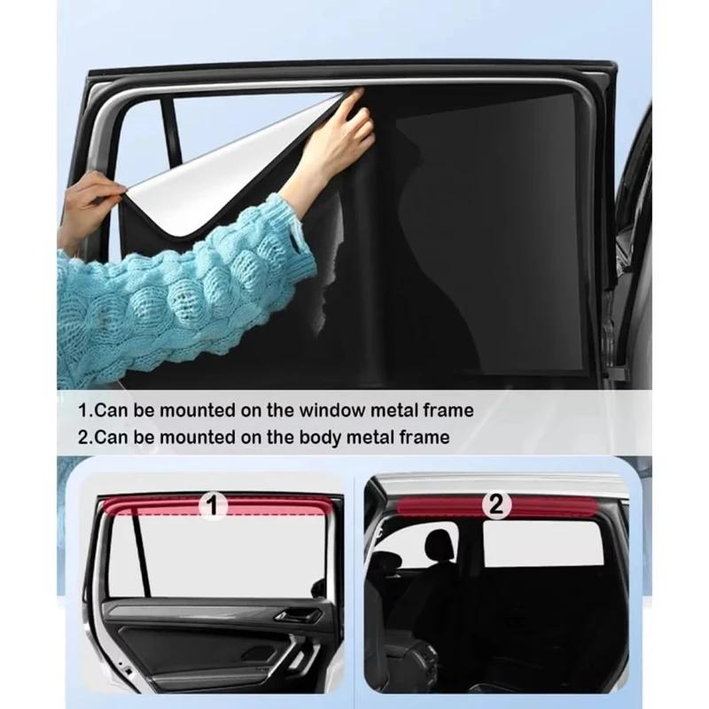 Car Side Window Sun Shade, Magnetic UV Protection Sunshade Cover, Privacy Protection Sun Blocker For Car Front & Rear Windows