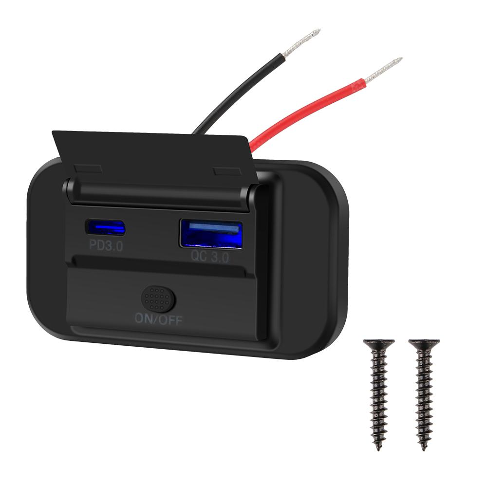 

Розетка 12 В/24 В автомобильное зарядное устройство быстрая зарядка PD 3.0 для мотоцикла кемпера грузовика квадроцикла лодки автомобиля автофургона USB зарядная розетка двойной USB разъем адаптер Blue