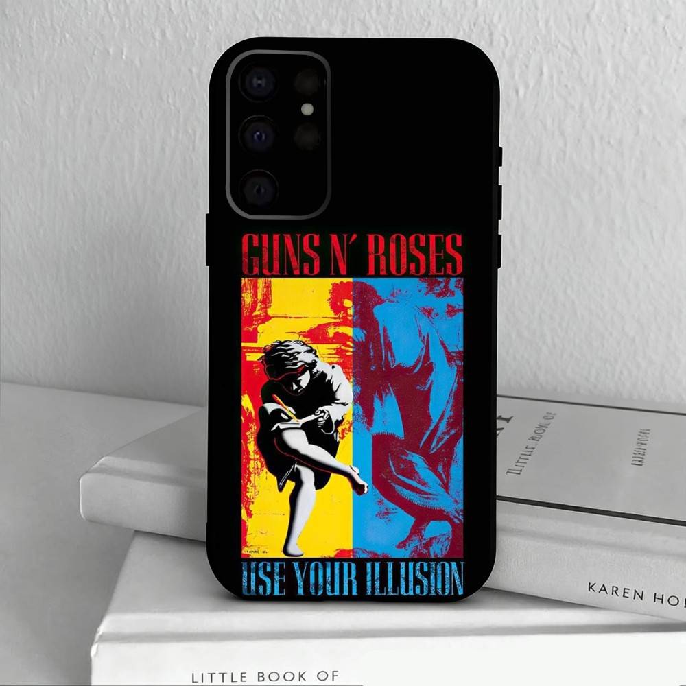 Band G-Guns-S N R-Roses Phone Case For Samsung S25,S24,S21,S22,S23,S30,Ultra,S20,Plus,Others Soft Black Cover