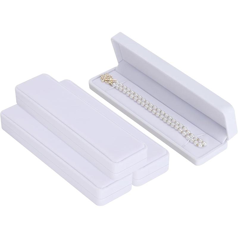 WTEMPO Velvet Jewelry Chain Necklace Long Gift Box Bracelet Storage Case Jewellry Display Box for Wedding Engagement Proposal Birthday and Anniversary