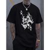 European Sizes Skeleton Poker Print Tee Shirt, Tees for Men, Casual Short Sleeve T-shirt for Summer