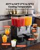 VEVOR Commercial Beverage Dispenser 2 Tanks 18 L / 19 QT Per Tank, Stainless Steel Juice Dispenser