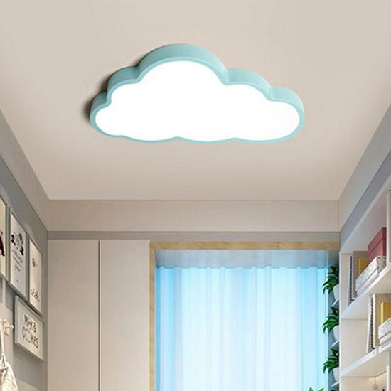 Dimmable LED Ceiling Lamp - Wrought Iron Cloud Design for Kids' Room