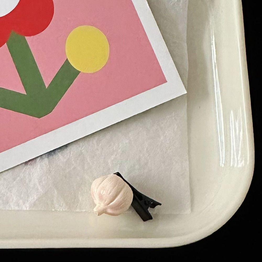 Cauliflow Food Side Bangs Clip Solid Color Funny Barrette Lovely Vegetable Hair Clip Party