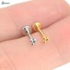 1Pc 1.2x6/8mm G23 Titanium Base Stainless Steel Studs Lip Labret Piercing Nose Helix Piercing Conch Tragus Earrings Flat End