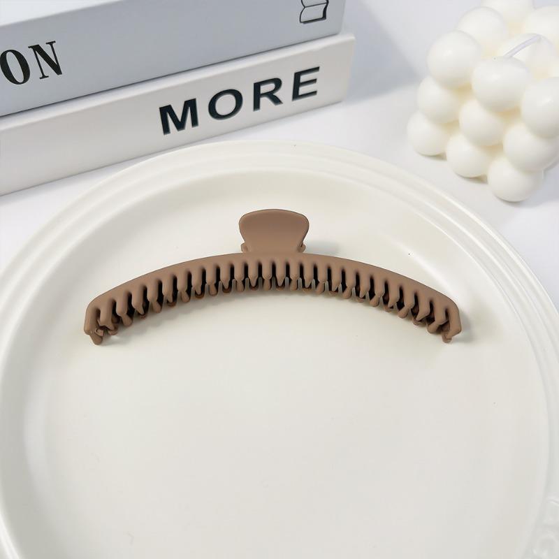 

Зажим-краб матовый класса люксЖенственный шарм Заколка-акула для прически сзади на голове Аксессуар для волос black кофейный