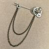 Metal Chain Steampunk Gear Lapel Pin Gothic Collar Pin Vintage Brooches  Shirt Decoration