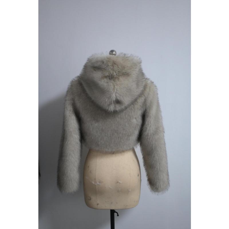 Imitation Fur Coat Autumn Winter Fashion Women's New Short Fur Coat Small Hooded White Coat