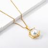 Vintage Pearl Necklace Earrings Set Gift Box Elegant Drop Pendant Jewelry For Women