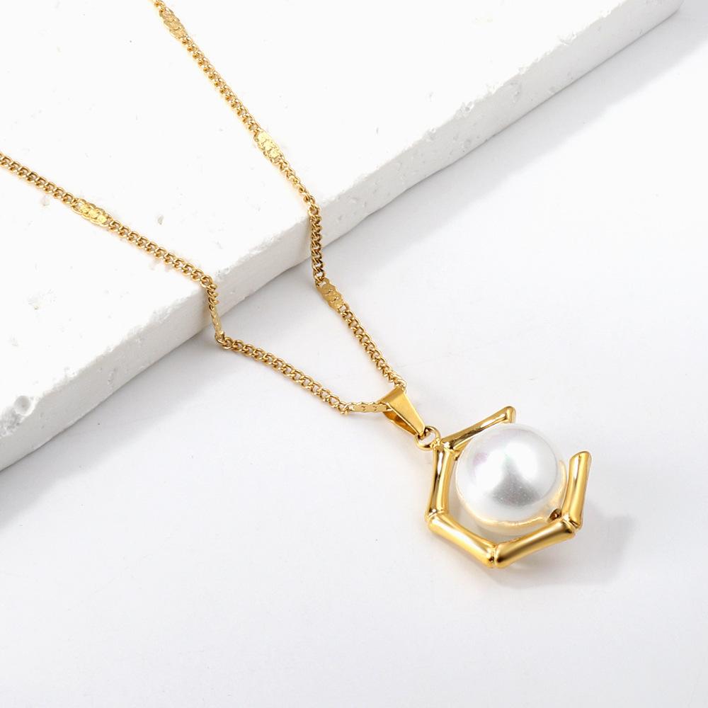 Vintage Pearl Necklace Earrings Set Gift Box Elegant Drop Pendant Jewelry For Women