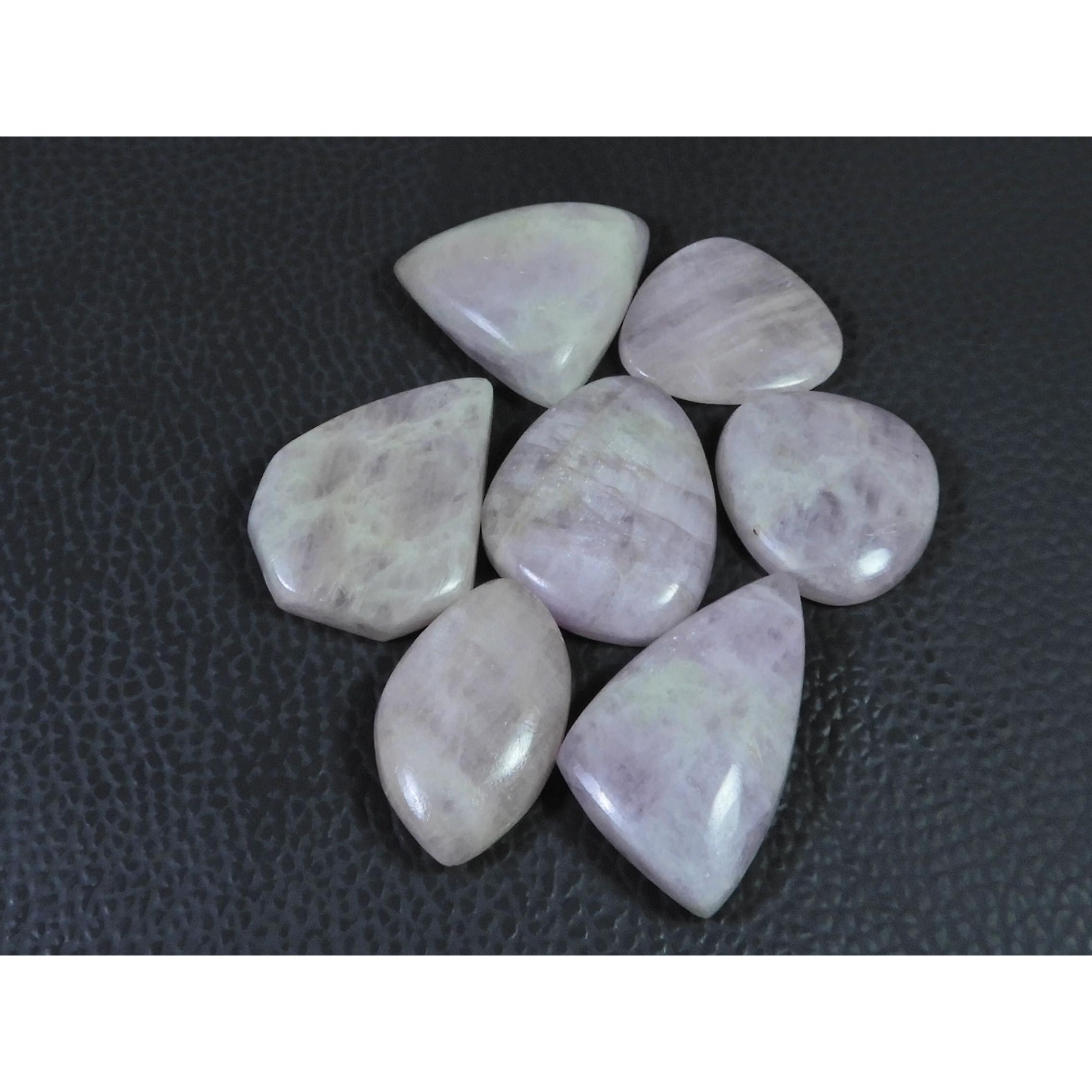 218Cts. Natural Pink Kunzite Fancy Cabochon Gemstone 7Pcs Lot C-1143