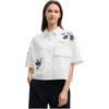 Fila SS25 Heritage Letter Woven Loose Fit Drop Shoulder Short Sleeve Shirt Women Shirts Cloud-Mushroom-White F11W528708F-WT