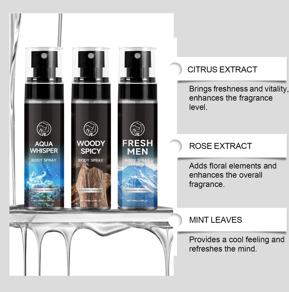 Men's Deodorant Body Spray Is Long-lasting, Portable, Elegant And Fresh, Exuding Flirting Appeal.100ML