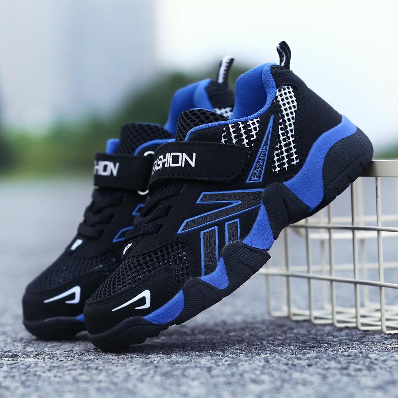 Classmates Boys Sneakers Spring and Autumn Mesh Breathable Fashion Leather Middle-aged Older Children Students Soft-soled Running Shoes Casual