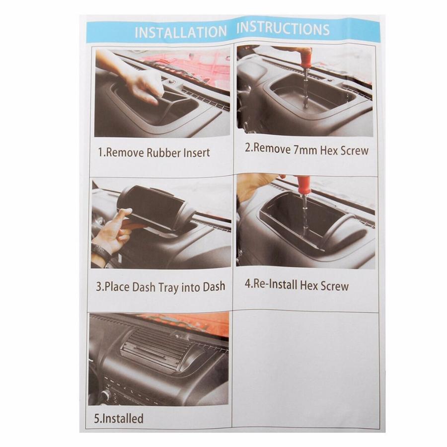 ABS Dashboard Console Storage Box Holder Fit For Jeep Wrangler & Unlimited JK 12-17