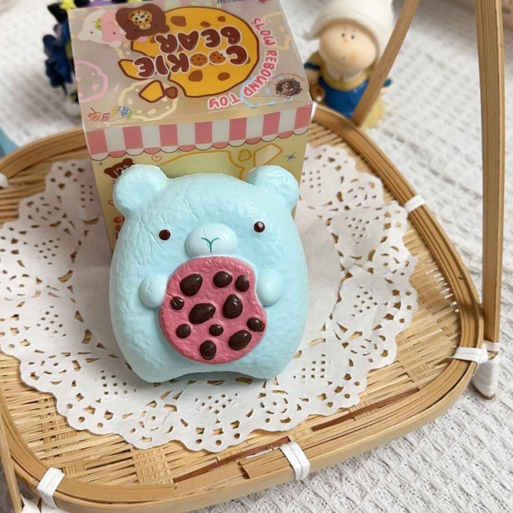 

Silicone Squeeze Bear Cookie Toy Simulation Nurse Cookie Pinch Toy Bear Slow Rebound Toy Adults синій