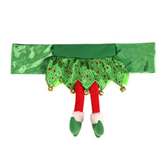 Christmas Chair Back Cover Christmas Chair Slipcovers Elf Santa Leg Shape Holidays