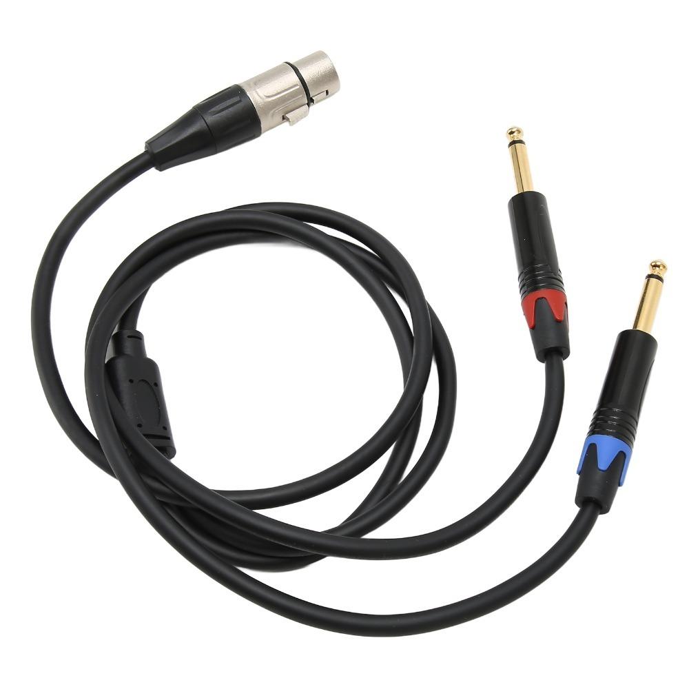 Y Splitter Dual 6.35mm Male To XLR Female 24K Gold Plated Microphone Splitter Cord  Home Studio