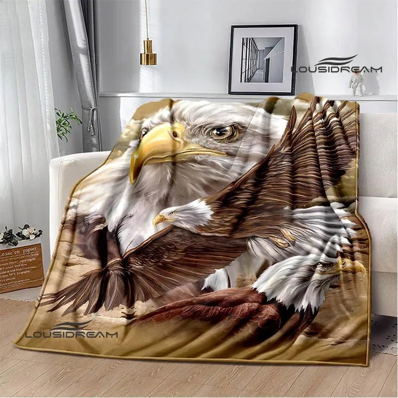3D Eagle Printed Blanket Picnic Blankets Flange Warm Blanket Soft and Comfortable Blanket Bed Linings Birthday Gift