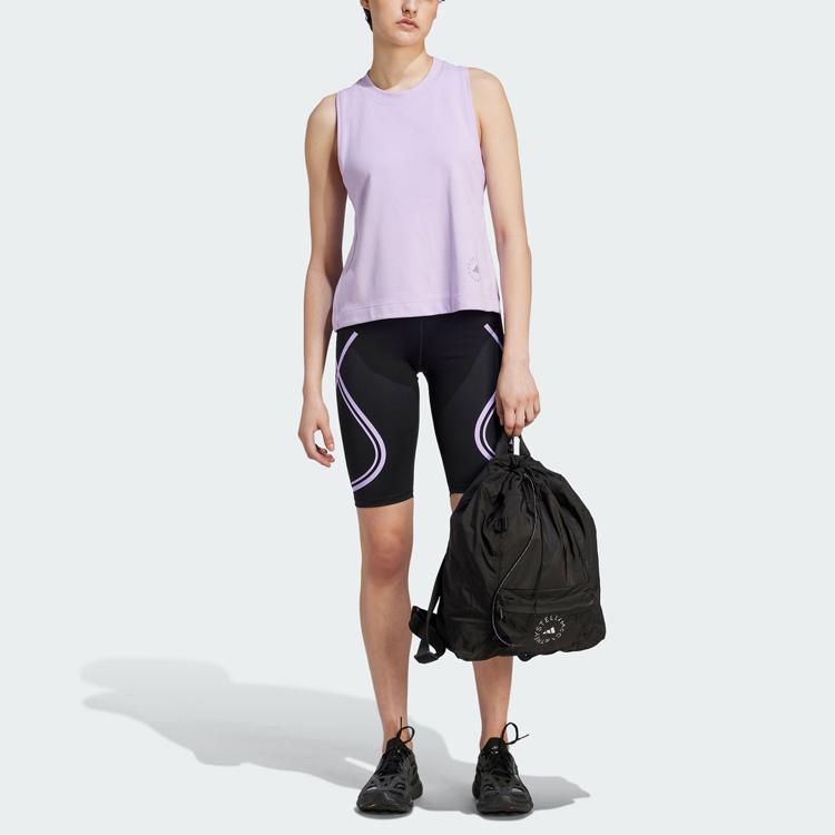 Adidas X Colaboración Stella McCartney Chaleco Deportivo de Cuello Redondo con Logo Sólido para Mujer Tops Rosa Morado IA1513