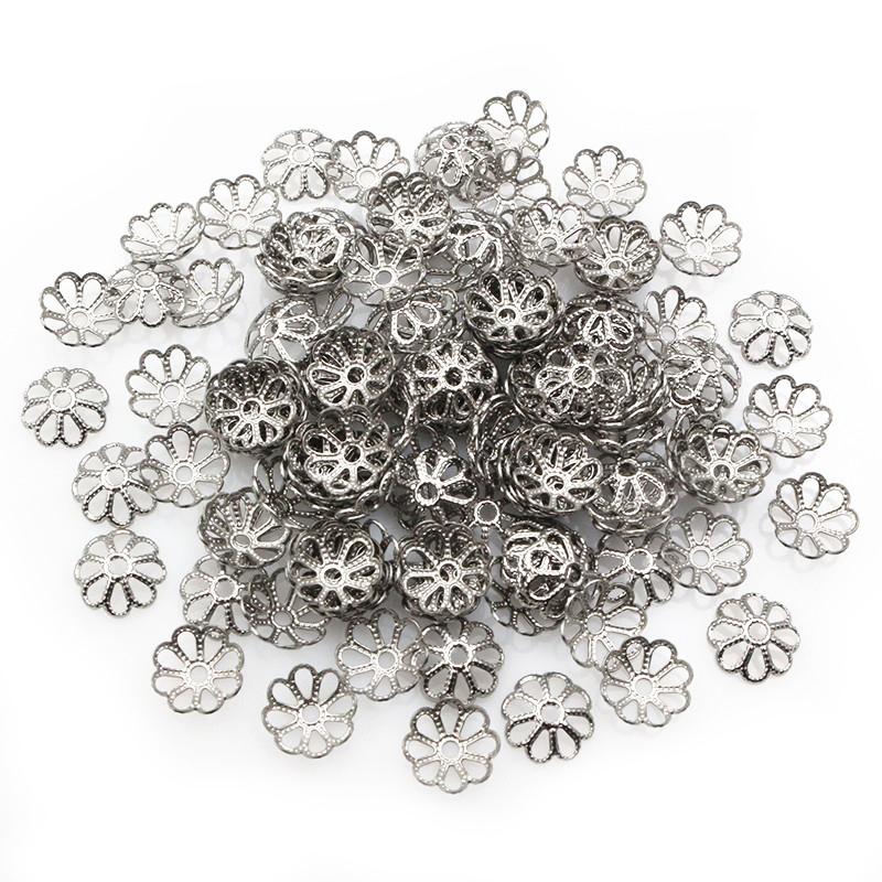 

50pcs Stainless Steel Flower Beads Caps Spacer Bead End Caps DIY Jewelry Making Findings For Necklace Bracelet Accessories 8mm
