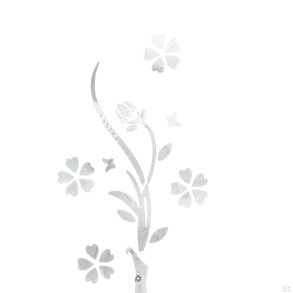 3D Mirror Flower Wall Decal Murals Housewarming Gift Crafts Minimalist Acrylic Ornament Art