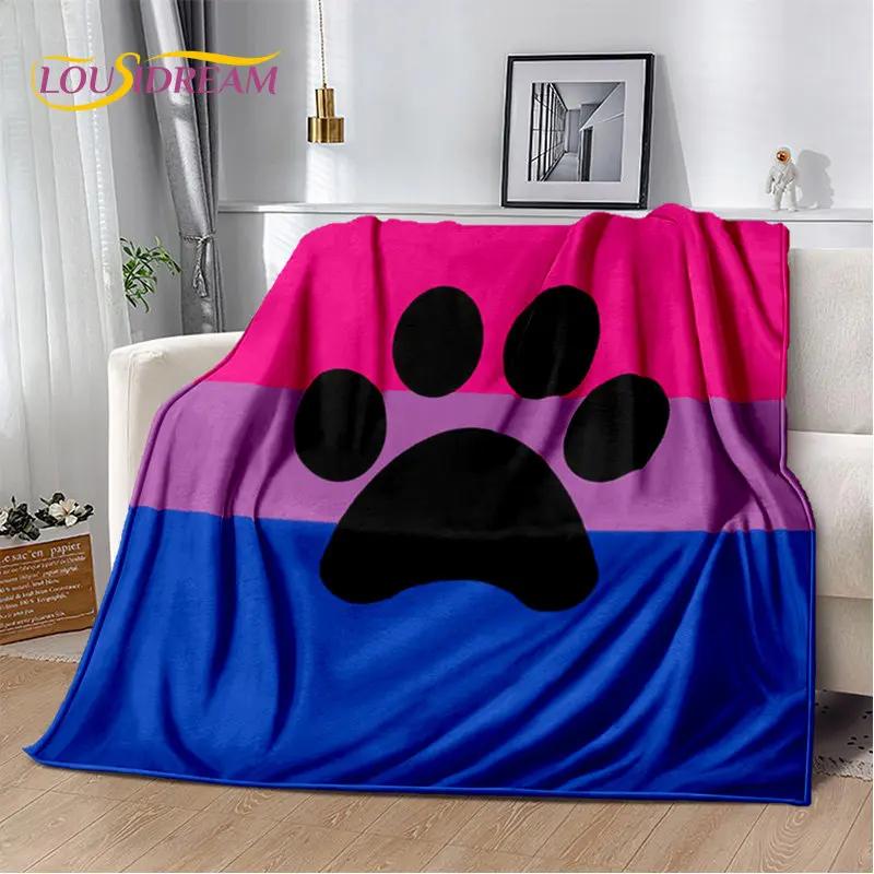Pets Footprint Sole Series 3D Soft Plush Blanket, cobertor de flanela para sala de estar, quarto, cama, sofá, piquenique, capa para crianças