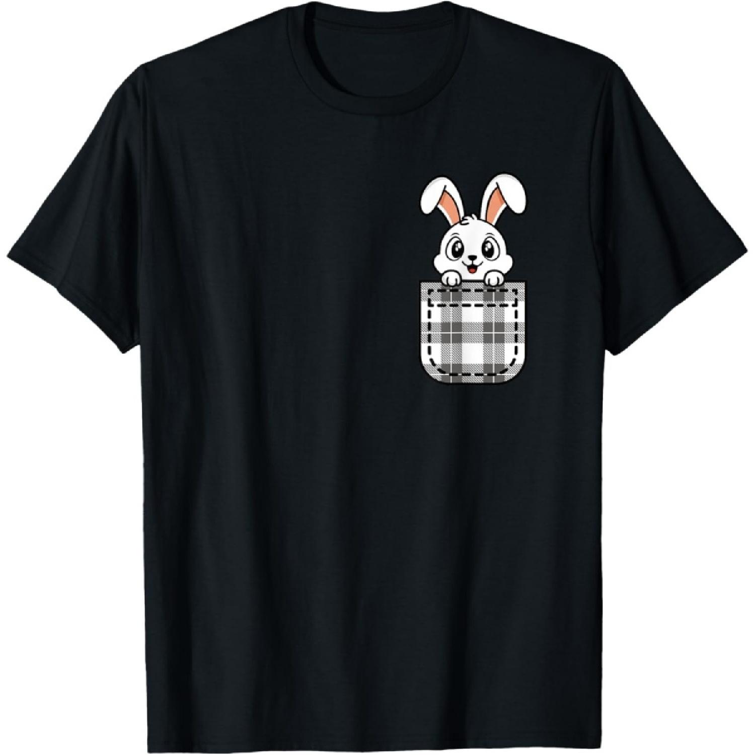 Funny Rabbit Pocket Bunny Lover Easter Men Women Kids T-Shirt S