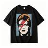 David Lightning T Shirt Unisex Unisex Short Sleeve Vintage Pop Art Rock Icon Portrait Crew Neck Cotton Music Fan Tee