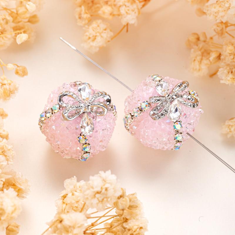 

1PCS 16mm Rhinestone Ball Beads Moon Star Flower Loose Spacer Beads for Jewelry Making DIY Craft Supplies Christmas Decoration