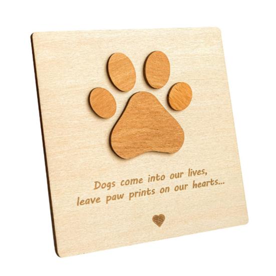 Wooden Paw Print Memorial You to Pieces Card I Love Jigsaw Puzzle Decoration I