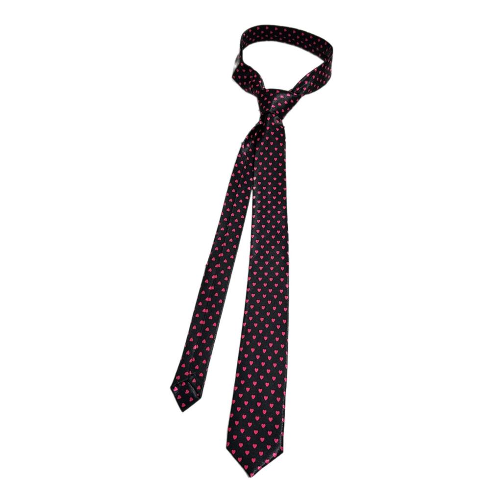 Elegante Seidige Schmale Krawatte für Männer und Frauen Herzmuster Moderne Herrenkrawatte Vielseitige Herrenkrawatte Hochzeit Junggesellenparty