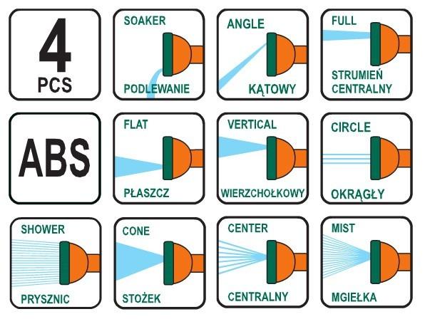 Set of 1/2'': connectors with multi-function spray gun 89208 FLO