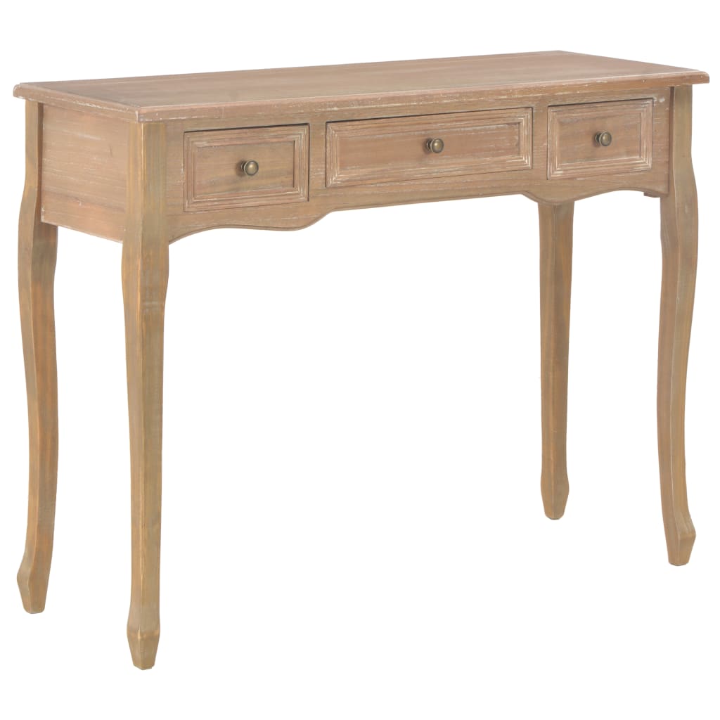 Dressing Table Console Table with 3 Drawers Brown