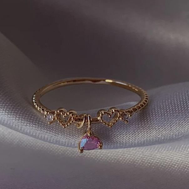 New Cute Colorful Zircon Flower Ring For Women Girl Fashion Vintage Zircon Adjustable Rings Jewelry Gift