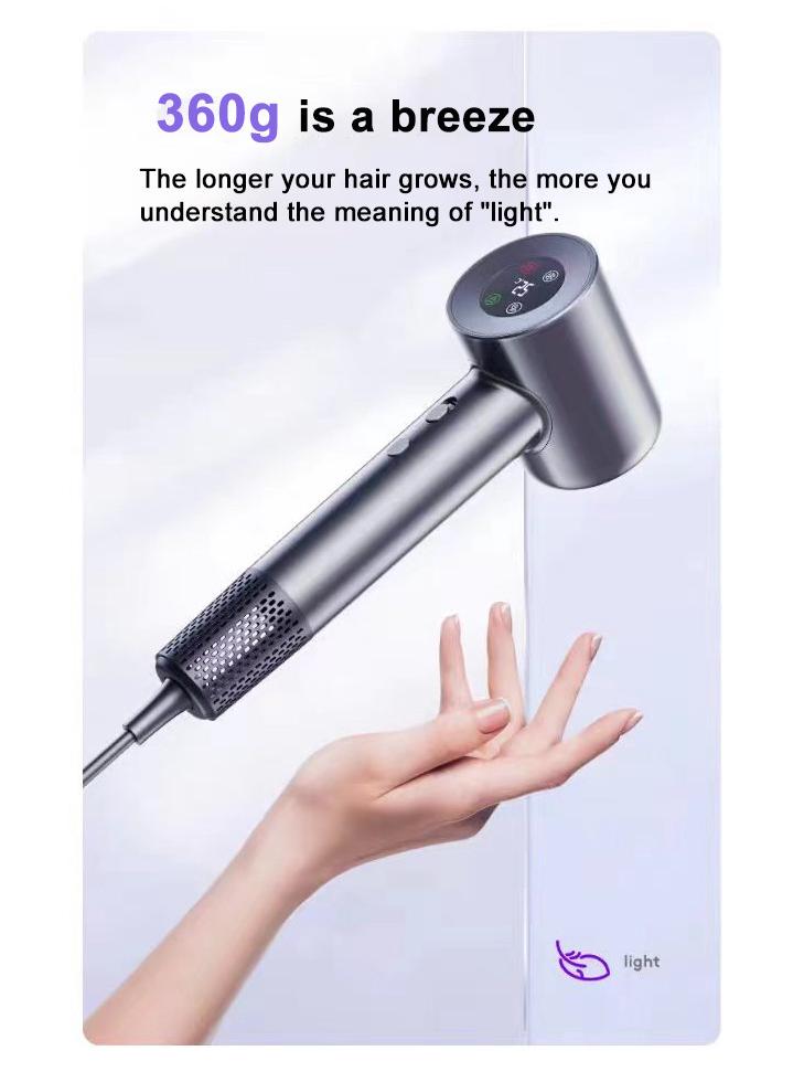 High-Speed Hair Dryer with Blue Light & Ionic Technology - Powerful, Gentle on Hair
