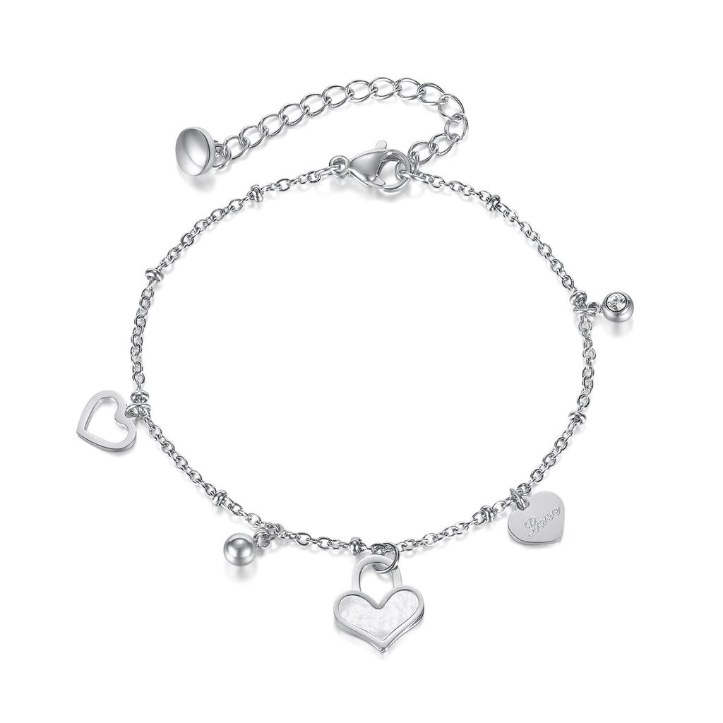 Customizable Niche High End Style Stainless Steel Heart Bracelet for Women Minimalist & Fashionable Heart Shaped Jewelry