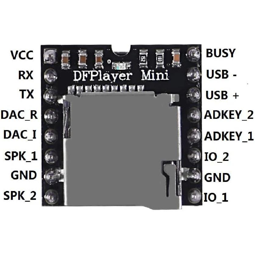 5PCS YX5200 DFPlayer Mini MP3 Player Audio Module MP3 Voice Decode Board Supporting TF Card U-Disk IO/Serial Port/AD for Arduino