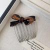 Bow Acetate Insert Comb: High-End Hair Clip for Women, Ideal for Taming Flyaways and Bangs.