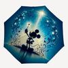 Mickey Mouse Themed Automatic Opening and Closing Folding Umbrella, Reinforced 8 Ribs, Compact Travel Design, Fashionable Folding Umbrella,