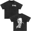 25SS High quality Vintage Rock Red Chili Printed Band Short Sleeve Heavy Washed Cotton Loose Casual Oversize Street Pop T-shirt