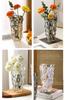 YHOMBES Large, Stylish, Wide-Mouthed Glass Flower Vase (Clear - 25cm)