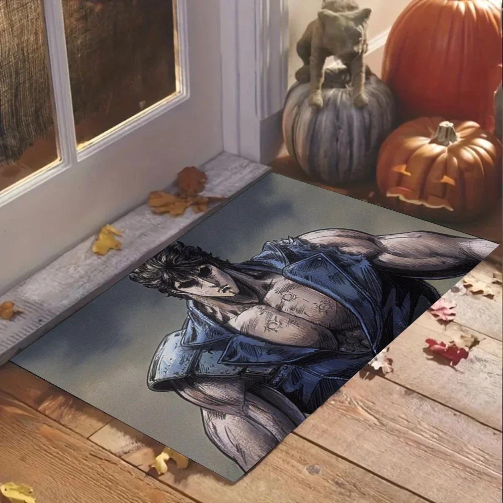 1pc Hokuto No Ken Bathroom Absorbent Mats Anti-Slip Mats Home Decor Supplies Carpets Home Kitchen Floor Mats