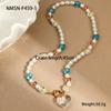 GEMCHIC Women's Baroque Pearl Stainless Steel Necklace Fashion Geometric Design